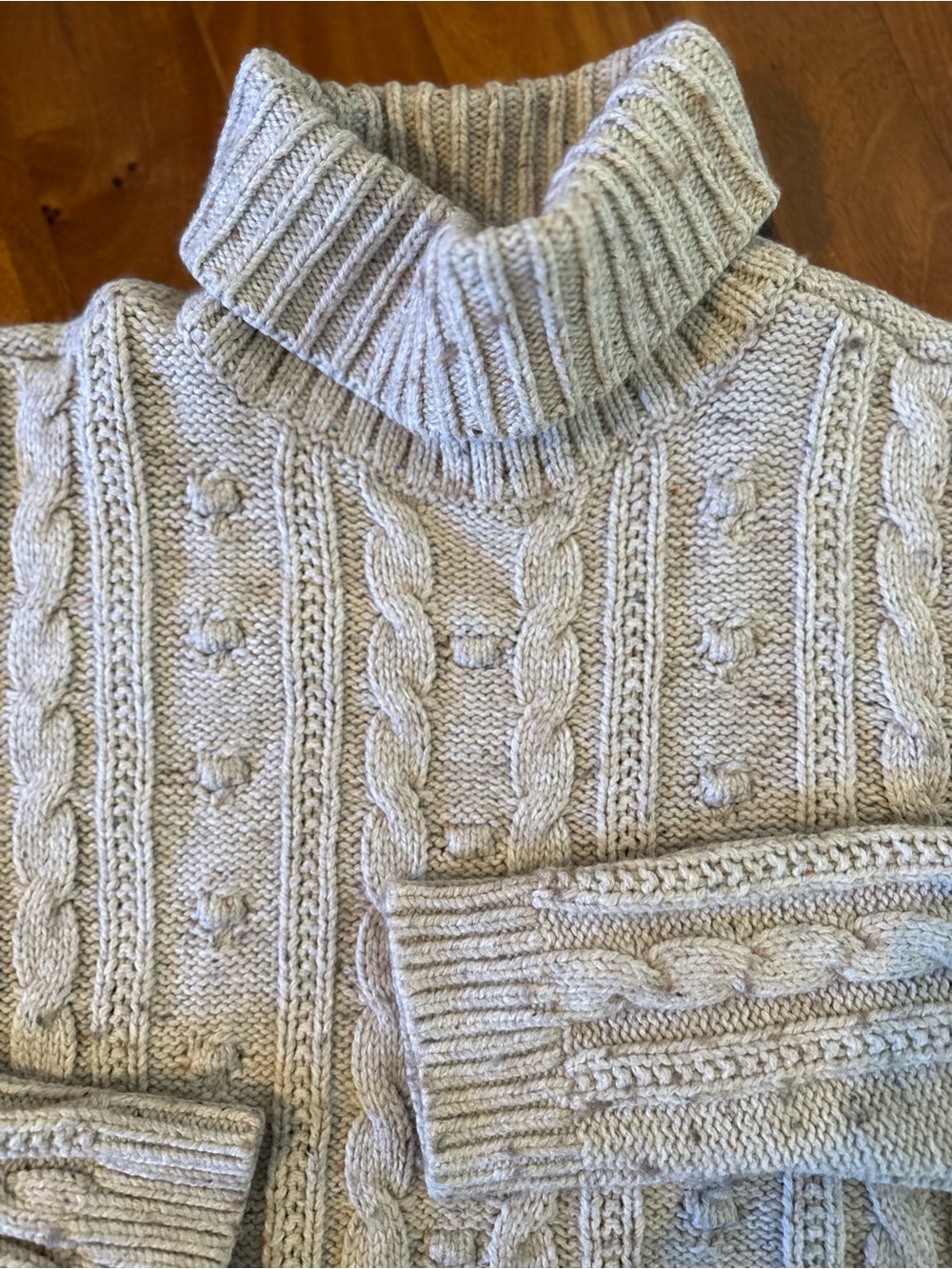 Lands end unisex cotton cable knit sweater